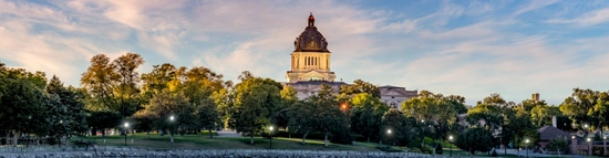 Capitol Building in Pierre with reflection in Capitol Lake